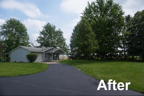 asphalt driveway after sealcoating