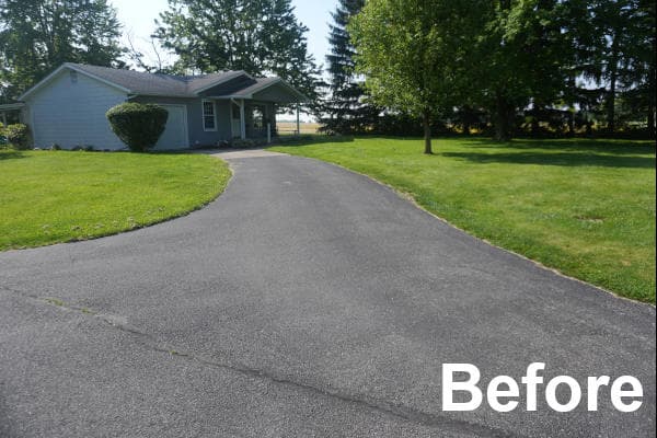 asphalt driveway before sealcoating