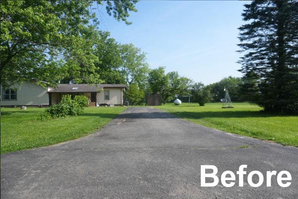 Driveway before sealcoating
